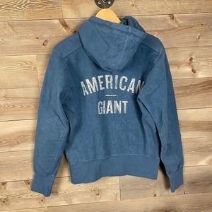 American Giant Blue Full-Zip Hoodie Mens S (Small) Made in USA 🇺🇸